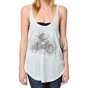 Obey Motorcycle Graphic Light Blue Tank Top